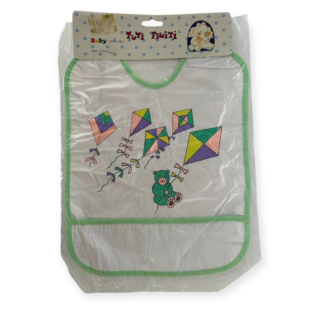 🦋 5/$25 - Tuti Fruiti Baby Bib Vintage - NWT - Teddy Bear Flying Kites